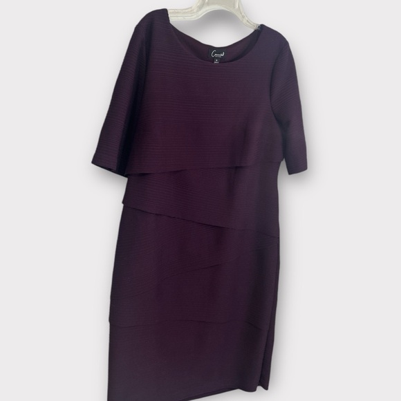 Connected Apparel Womens‎ Purple Tiered Ribbed Sheath Dress 18 6 for $36 - Picture 1 of 5